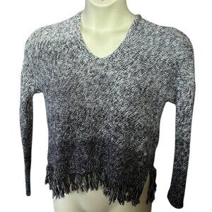 Hollister Hooded V-Neck Ombre Sweater Fringe Women's Small